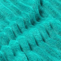 Bedelite Fleece Throw Blanket For Couch - 3D Ribbed Jacquard Soft And Warm Decorative Fuzzy Blanket - Cozy  Fluffy  Plush Lightweight Teal Throw Blankets For Bed  Sofa  50X60 Inches