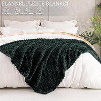 Exclusivo Mezcla Twin Size Soft Fleece Blanket  60X80 Inches 3D Clouds Stylish Jacquard Velvet Blanket For Bed  Cozy Soft Lightweight For All Season  Forest Green Blanket