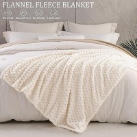 Exclusivo Mezcla Twin Size Soft Fleece Blanket  60X80 Inches 3D Clouds Stylish Jacquard Velvet Blanket For Bed  Cozy Soft Lightweight For All Season  Ivory Blanket