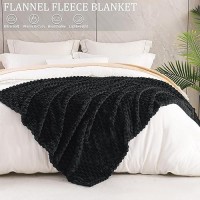 Exclusivo Mezcla Queen Size Soft Fleece Blanket  90X90 Inches 3D Clouds Stylish Jacquard Velvet Blanket For Bed  Cozy Soft Lightweight For All Season  Black Blanket