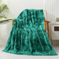 Exclusivo Mezcla Extra Large Soft Fleece Throw Blanket  50X70 Inches 3D Clouds Stylish Jacquard Throw Blanket For Couch  Cozy Soft Lightweight For All Season  Tie-Dye Teal Blanket