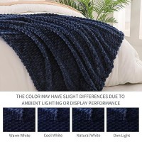 Exclusivo Mezcla Queen Size Soft Fleece Blanket  90X90 Inches 3D Clouds Stylish Jacquard Velvet Blanket For Bed  Cozy Soft Lightweight For All Season  Navy Blue Blanket