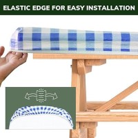 Picnic Table Cover With Bench Covers 6Ft Waterproof Elastic Fitted Tablecloth Cover 3Piece Set Vinyl Tablecloth With Flannel