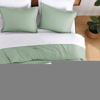 Andency Sage Green Comforter Set Full 3 Pieces Solid Green Bedding Comforters Sets Lightweight Soft Microfiber Bed Comforter