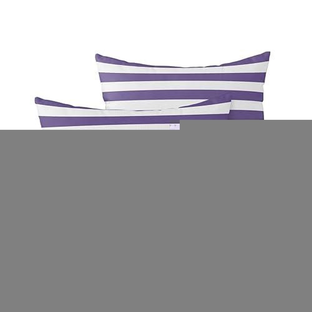 Lumbar Throw Pillow Covers 12X20 Outdoor Waterproof Pillow Covers For Patio Furniture Purple And White Stripes Throw Pillow Cove