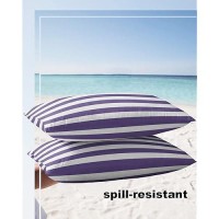 Lumbar Throw Pillow Covers 12X20 Outdoor Waterproof Pillow Covers For Patio Furniture Purple And White Stripes Throw Pillow Cove