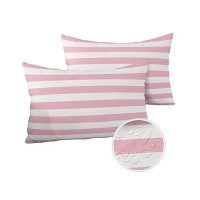 Lumbar Throw Pillow Covers 12X20 Outdoor Waterproof Pillow Covers For Patio Furniture Pink And White Stripes Throw Pillow Cover