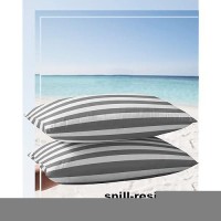 Lumbar Throw Pillow Covers 12X20 Outdoor Waterproof Pillow Covers For Patio Furniture Grey White Stripes Decorative Throw Pillow