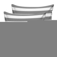 Alageo Outdoor Waterproof Pillow Covers For Patio Furniture Grey And White Stripes Decorative Throw Pillow Cover Solid Striped P