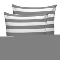 Alageo Outdoor Waterproof Pillow Covers For Patio Furniture Grey And White Stripes Decorative Throw Pillow Cover Solid Striped P