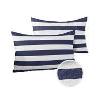 Lumbar Throw Pillow Covers 12X20 Outdoor Waterproof Pillow Covers For Patio Furniture Nautical Striped Throw Pillow Cover Navy B