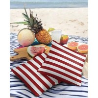 Outdoor Waterproof Pillow Covers For Patio Furniture Merry Christmas Decorative Throw Pillow Cover Red And White Stripes Pillowc