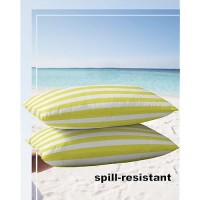 Lumbar Throw Pillow Covers 12X20 Outdoor Waterproof Pillow Covers For Patio Furniture Yellow And White Stripes Throw Pillow Cove