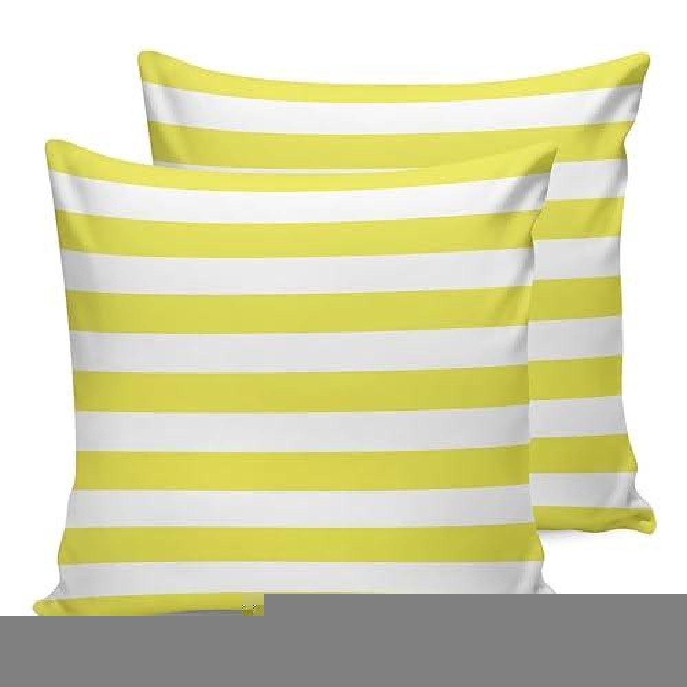 Alageo Outdoor Waterproof Pillow Covers For Patio Furniture Yellow And White Stripes Decorative Throw Pillow Cover Solid Striped