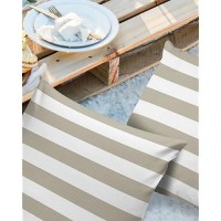 Alageo Outdoor Waterproof Pillow Covers For Patio Furniture Solid Striped Decorative Throw Pillow Cover Beige Pillowcases Set Of