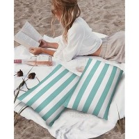 Lumbar Throw Pillow Covers 12X20 Outdoor Waterproof Pillow Covers For Patio Furniture Solid Striped Decorative Throw Pillow Cove