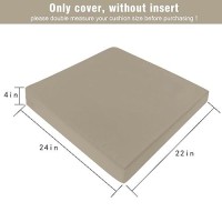 Gueglsa Outdoor Cushion Covers 24X22X4 Inch  Patio Seat Cushion Slipcovers Replacement  High Uv Resistant Chair Cushion Slip Cover  Set Of 2  Khaki