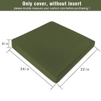 Gueglsa Outdoor Cushion Covers 24X22X4 Inch  Patio Seat Cushion Slipcovers Replacement  Water Repellent Chair Cushion Slip Cover  Set Of 2  Green