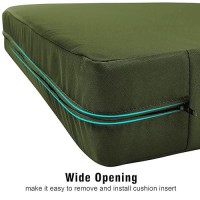 Gueglsa Outdoor Cushion Covers 24X22X4 Inch  Patio Seat Cushion Slipcovers Replacement  Water Repellent Chair Cushion Slip Cover  Set Of 2  Green