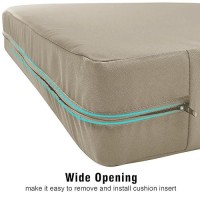 Gueglsa Replacement Outdoor Cushion Covers 25X25X5 Inch  Water Repellent Patio Seat Cushion Slipcovers  High Uv Resistant Chair Cushion Slip Cover  Set Of 2  Khaki