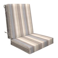 Honeycomb Outdoor Highback 21 W X 42 L Stripe Taupe Chair Cushion