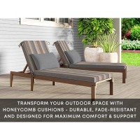 Honeycomb Outdoor Chaise 225 W X 70 L Stripe Taupe Patio Cushion