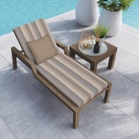 Honeycomb Outdoor Chaise 225 W X 70 L Stripe Taupe Patio Cushion