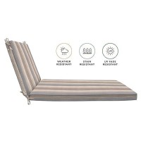 Honeycomb Outdoor Chaise 225 W X 70 L Stripe Taupe Patio Cushion