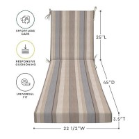 Honeycomb Outdoor Chaise 225 W X 70 L Stripe Taupe Patio Cushion