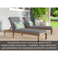 Honeycomb Outdoor Chaise 225 W X 70 L Heathered Solid Grey Patio Cushion