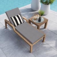 Honeycomb Outdoor Chaise 225 W X 70 L Heathered Solid Grey Patio Cushion