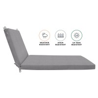 Honeycomb Outdoor Chaise 225 W X 70 L Heathered Solid Grey Patio Cushion