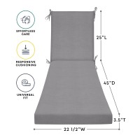 Honeycomb Outdoor Chaise 225 W X 70 L Heathered Solid Grey Patio Cushion