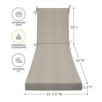 Honeycomb Outdoor Chaise 225 W X 70 L Heathered Solid Taupe Patio Cushion