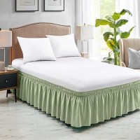 Freshculture King Bed Skirt Dust Ruffle For King Size Bed Easy Fit With 15Inch Tailored Drop Elastic Wrap Around Bed Skirt K