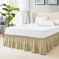 Freshculture King Bed Skirt Dust Ruffle For King Size Bed Easy Fit With 15Inch Tailored Drop Elastic Wrap Around Bed Skirt K