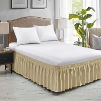 Freshculture King Bed Skirt Dust Ruffle For King Size Bed Easy Fit With 15Inch Tailored Drop Elastic Wrap Around Bed Skirt K