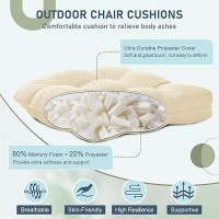 Downluxe Outdoor Chair Cushions Set Of 4 For Patio Furniture Waterproof Tufted Overstuffed Patio Furniture Cushions Memory Foa