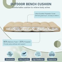 Downluxe Outdoor Bench Cushion For Patio Furniture Waterproof Tufted Overstuffed Porch Swing Cushions Memory Foam Outdoor Love