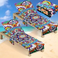 Oudain 2 Pcs Beach Chair Covers With Side Pockets Boho Pool Chaise Lounge Cover Mandala Microfiber Chaise Lounge Chair Towel Cov