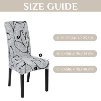Figooo Chair Covers For Dining Room Set Of 6 Stretch Dining Chair Covers Spandex Kitchen Chair Slipcovers Removable Washable Parson Chair Slipcovers(6Pcs,Gray Style)