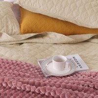 Exclusivo Mezcla Soft Quilt Set Queen Full Size 3 Pieces Lightweight Quilts Brich Beige Bedspreads Coverlets Bedding Set For Al