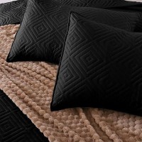 Exclusivo Mezcla Quilt Set Queen Full Size 3 Pieces Soft Lightweight Quilts Black Bedspreads Coverlets Classic Pattern Bedding