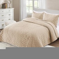 Exclusivo Mezcla Soft Quilt Set Twin Size 2 Pieces Lightweight Quilts Brich Beige Bedspreads Coverlets Bedding Set For All Seas