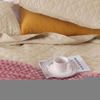 Exclusivo Mezcla Soft Quilt Set Twin Size 2 Pieces Lightweight Quilts Brich Beige Bedspreads Coverlets Bedding Set For All Seas