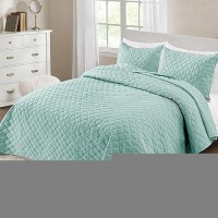 Exclusivo Mezcla Soft Quilt Set Twin Size 2 Pieces Lightweight Quilts Aqua Bedspreads Coverlets Bedding Set For All Seasons Gr