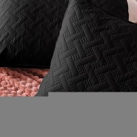 Exclusivo Mezcla Soft Quilt Set Queen Full Size 3 Pieces Lightweight Quilts Black Bedspreads Coverlets Bedding Set For All Seas