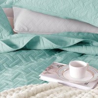 Exclusivo Mezcla Soft Quilt Set Twin Size 2 Pieces Lightweight Quilts Aqua Bedspreads Coverlets Bedding Set For All Seasons We