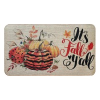 Voanos Fall Welcome Door Mat 17 X 30 Inch Its Fall Yall Doormat For Indoor Outdoor Entrance Floor Non Slip Rubber Mat Autumn Tha