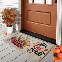 Voanos Fall Welcome Door Mat 17 X 30 Inch Its Fall Yall Doormat For Indoor Outdoor Entrance Floor Non Slip Rubber Mat Autumn Tha